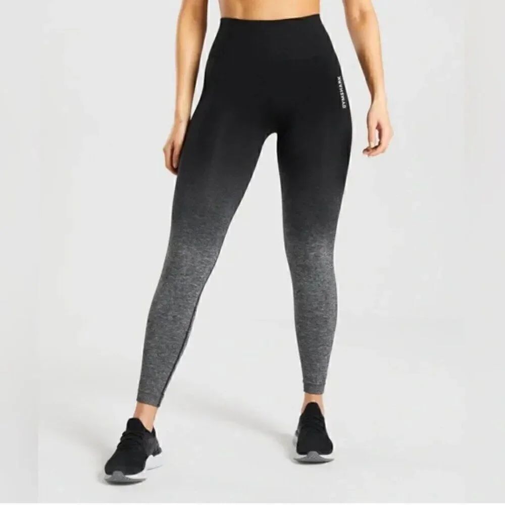 Gymshark black and gray ombré leggings size XS NWT Adapt